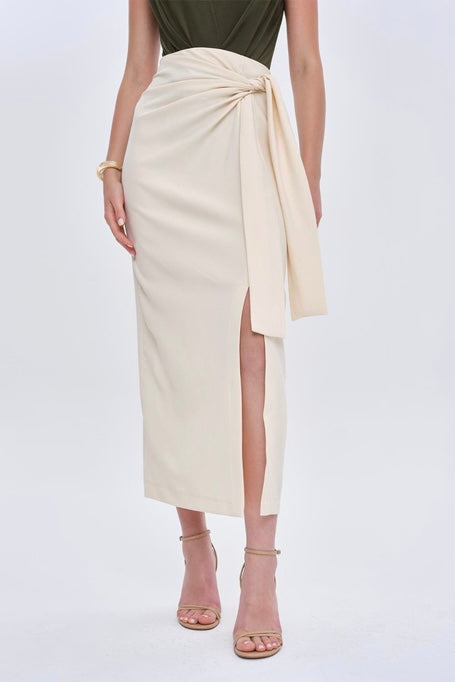 Céline Tie Slit Long Skirt